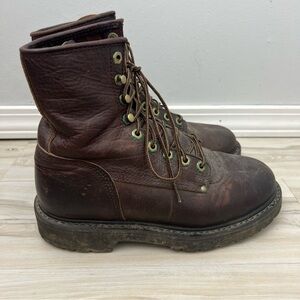 Carolina Brown Leather Men's Logger Work Boots 9 eye